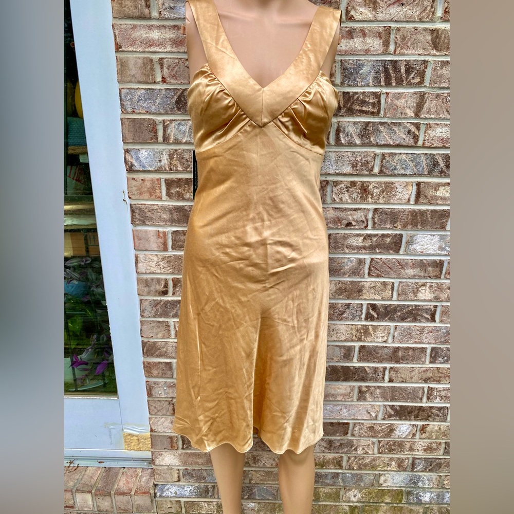 NWTs Vintage 90s Gold Zum Zum Prom Dress